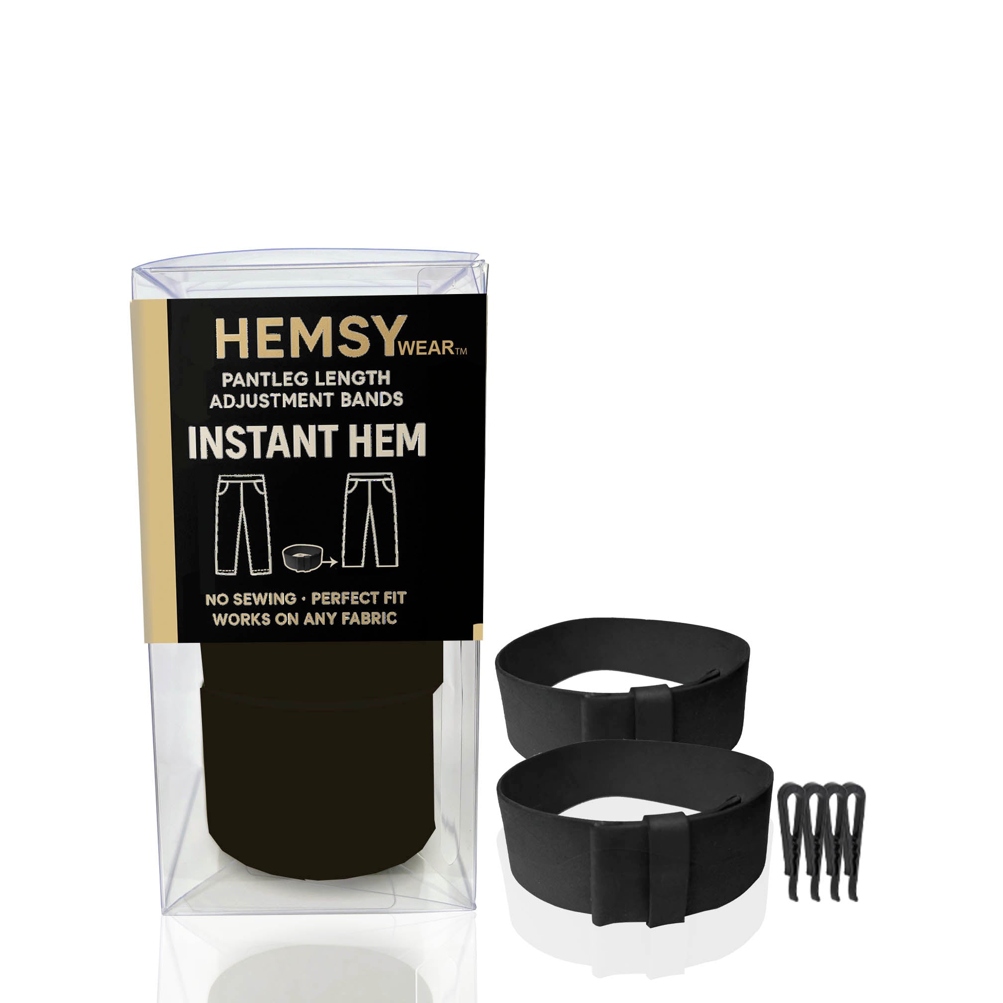 HemsyWear adjustable pant bands for quick no-sew hem fixes