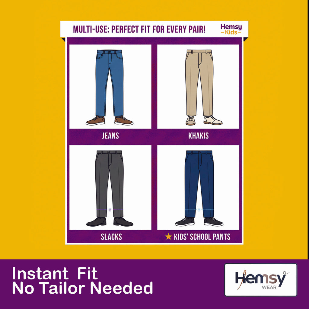 Hemsy Kids Magic Pants Shorteners – Grow-With-Me Pant Length Solution