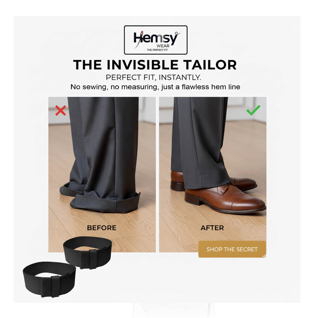 HemsyWear adjustable pant bands for quick no-sew hem fixes